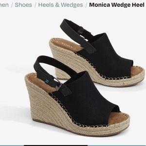 Toms‎ black Monica wedge heel